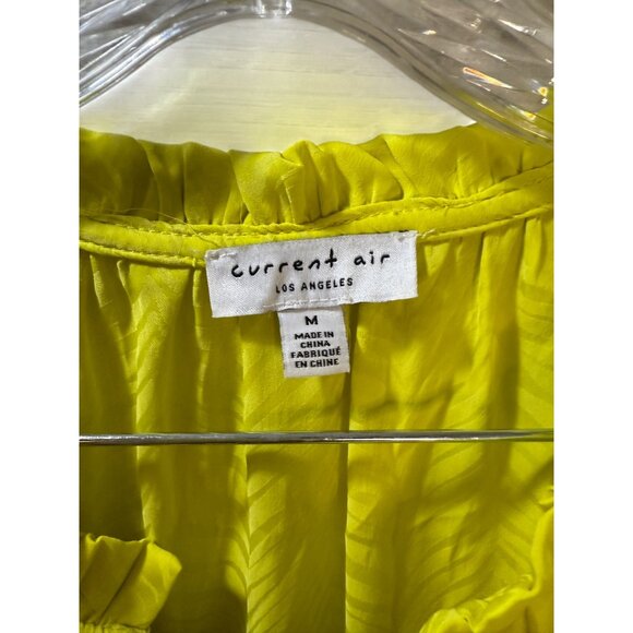 Current Air Los Angeles Yellow Ruffle Hem Blouse Size‎ M - Picture 4 of 12